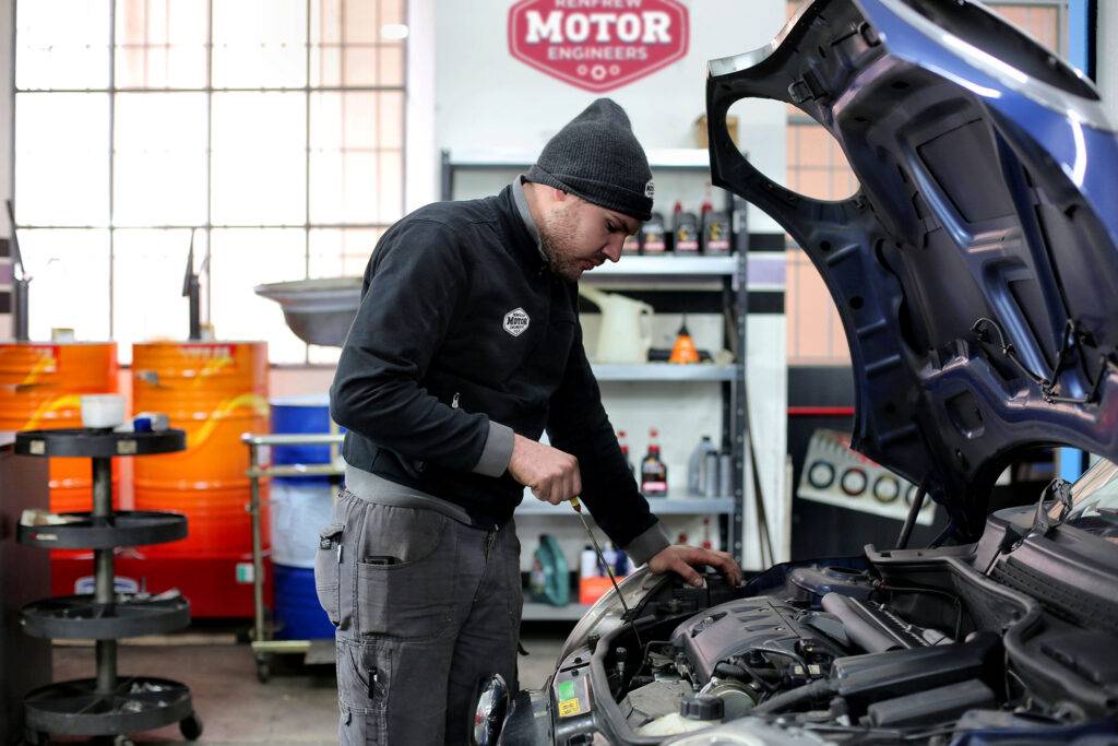 annual car service at garage